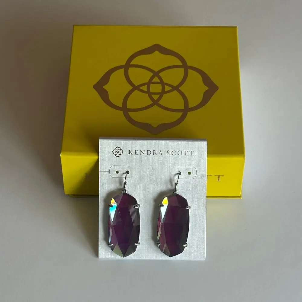 Kendra Scott Esme Drop Earrings Dichroic Glass ~ Bag & Box Included
